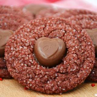Red Velvet Sugar Cookies with Chocolate Hearts