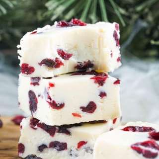 White Chocolate Cranberry Fudge