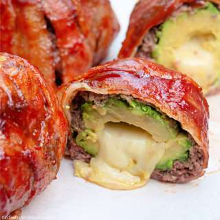 BBQ Bacon Wrapped Avocado Burger Bombs