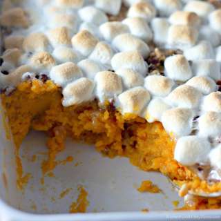 Sweet Potato Casserole (Pecan Streusel and Marshmallows)