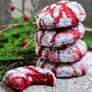 Red Velvet Crinkle Cookies