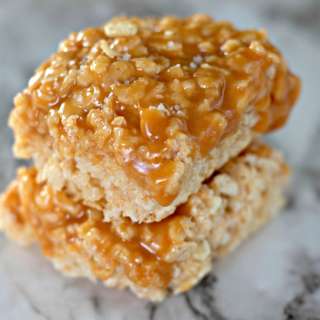 Salted Caramel Rice Krispies Treats