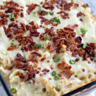 Baked Cheesy Bacon Spaghetti
