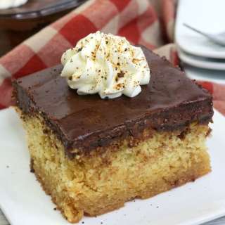 Coffee Caramel Poke Cake