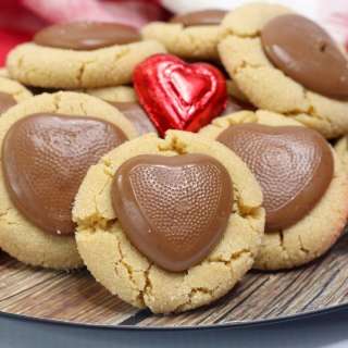 Chocolate Heart Peanut Butter Cookies