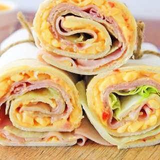 Ham and Pimento Cheese Sandwich Wrap with Homemade Pimento Cheese Sauce