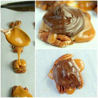 Chocolate Pecan Turtle Clusters 