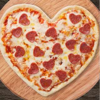 Heart Shaped Pizza for Valentine's Day