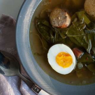 Kale and Chard Potlikker Soup