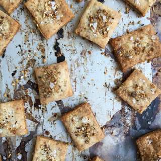 Dukkah Goat Cheese Crackers