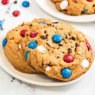 Patriotic Red White And Blue Chocolate Chip Cookies