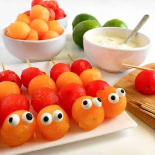 Caterpillar Fruit Kabobs With Yogurt Dip (Dairy Free Optional)