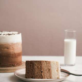Ombre Chocolate Cake with Mexican Chocolate Frosting