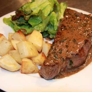 Steak with Sauce Bordelaise
