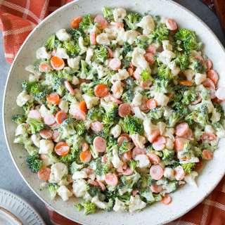 Broccoli Carrot and Cauliflower Coleslaw Salad