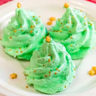 Christmas Tree Meringue Cookies
