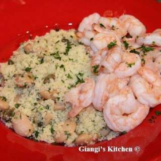 Chile Shrimps with Butter Beans and Lemony Couscous