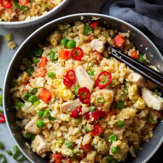 Cauliflower Chicken Fried "Rice"