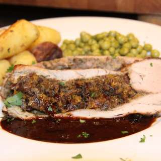 Stuffed Pork Tenderloin with Marsala-Port Sauce