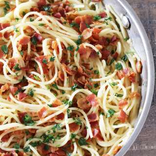 Eggless Spaghetti Carbonara