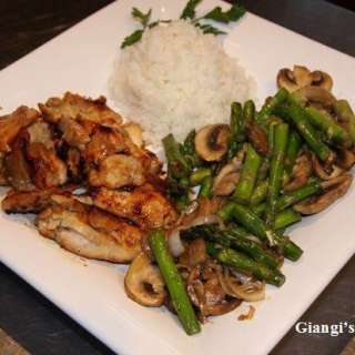 Asparagus Stir-Fry and Ginger Mushrooms