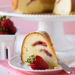 Strawberry Swirl Cream Cheese Pound Cake