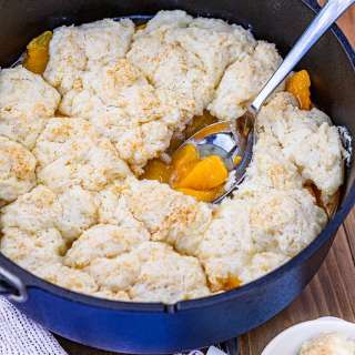 Dutch Oven Peach Cobbler
