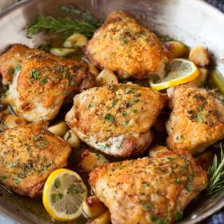 Roasted Chicken Thighs with Garlic