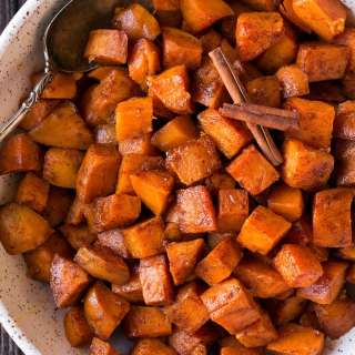 Roasted Sweet Potatoes with Cinnamon and Honey Butter