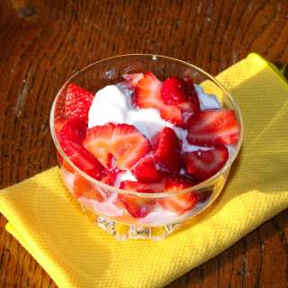 Strawberries with Vanilla Ice Cream