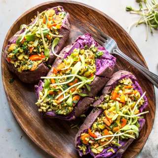 Quinoa and Rice Stuffed Sweet Potato