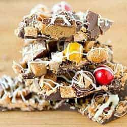 Leftover Halloween Candy Bark