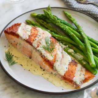 Pan Seared Salmon with Creamy Garlic Dijon Sauce