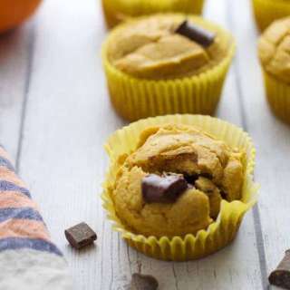 Chocolate Chip Almond Flour Pumpkin Muffins {gluten free}