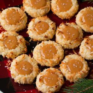 Salted Caramel Coconut Thumbprint Cookies