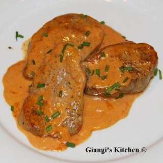 Medallions of Pork Tenderloin with Creamy Guajillo Chili Sauce