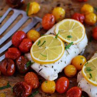 Skinny Roasted Cod With Tomatoes