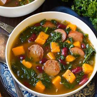 Turkey Sausage, Kale and Sweet Potato Soup