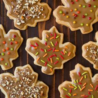 Glazed Maple Shortbread Cookies