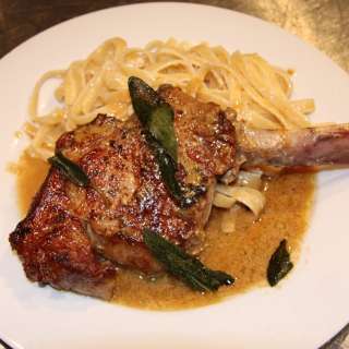 Veal Chop with Lemon, Sage, and Mascarpone
