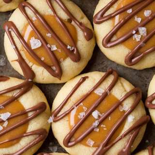 Twix Thumbprint Cookies