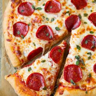 Pepperoni Pizza (Homemade Dough and Pizza Sauce)
