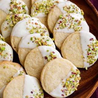 White Chocolate Dipped Lemon Shortbread
