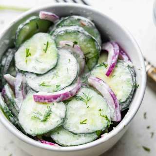 Creamy Cucumber Salad with Garlic and Dill