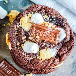 Chocolate Marshmallow S'mores Cookies