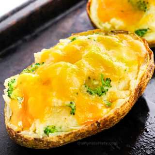 Stuffed Cheddar Broccoli Twice Baked Potato