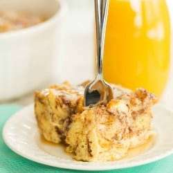 Cinnamon Roll Bread Pudding Breakfast Casserole