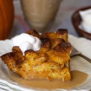 Baked Pumpkin French Toast with Brown Sugar Sauce