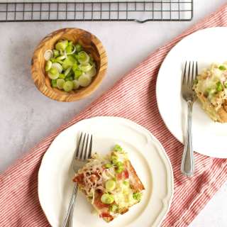 Gluten Free Maple Bacon and Gruyere Breakfast Casserole