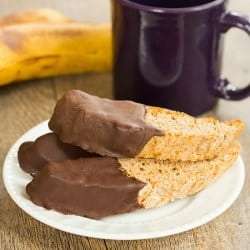 Chocolate-Dipped Banana Bread Biscotti